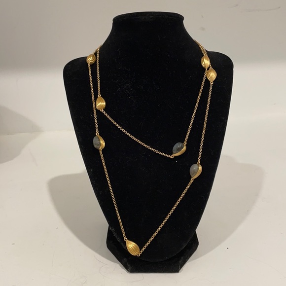 Christina Greene Luxe Gold and Labrodite necklace - Picture 1 of 4